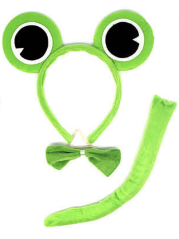 Fanno-Frog Headband with Bow Tail Animal Costume for Halloween Party Hair Accessory