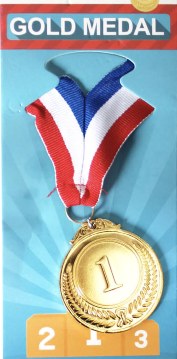 Fanno-Gold Winner Medals for Sports Day Party Favours with 40cm Ribbon for Awards