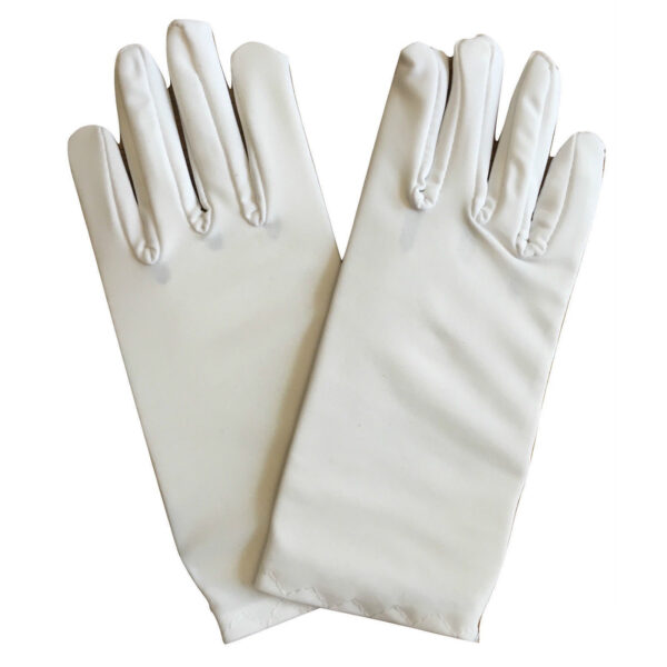 Fanno-Ladies Short Gloves for Costume Party Wedding Bridal Fancy Dress Prom Stretchy White