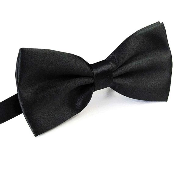 Fanno-Mens Bow Tie Adjustable Formal Wedding Tuxedo Classic Plain Black Necktie Party