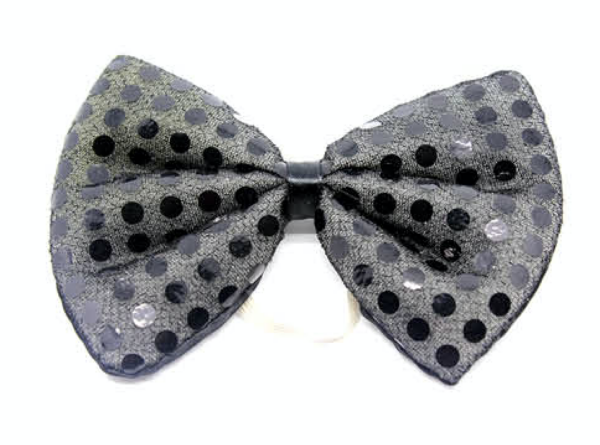 Fanno-Sequin Polka Dot Bow Tie for Dress Up Party Unisex Costume Accessory 13cm x 9cm