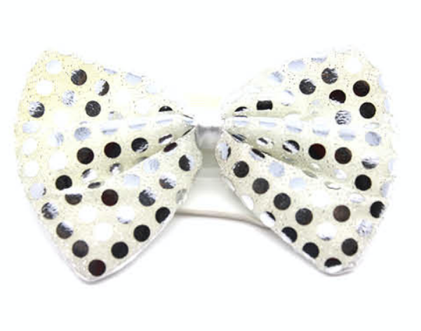 Fanno-Sequin Polka Dot Bow Tie for Dress Up Party Unisex Costume 13cm x 9cm