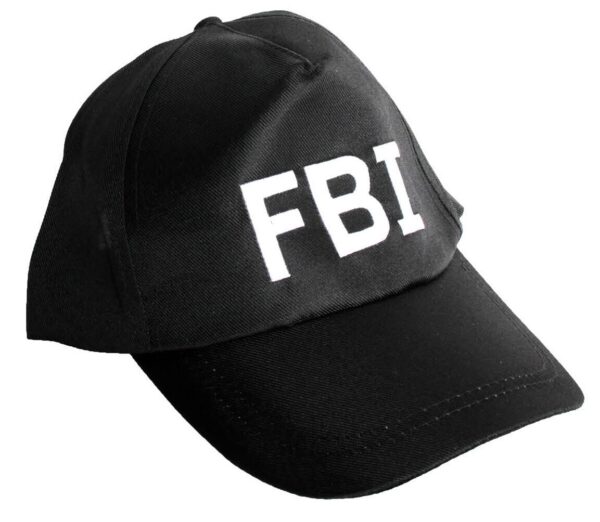 Fanno-FBI Cap Black Adjustable Costume Party Accessory for Dress Up Events