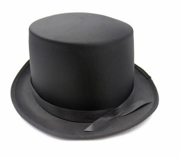 Fanno-Satin Top Hat Costume Party Cap Fancy Dress Trilby Fedora One Size Black