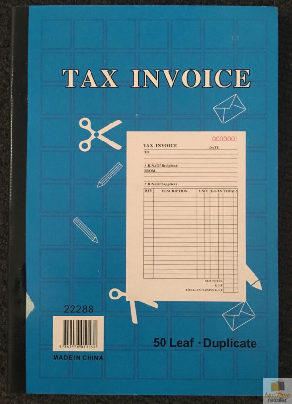 Fanno-Tax Invoice Book 50 Page Duplicate Carbonless GST ABN Statement Australia