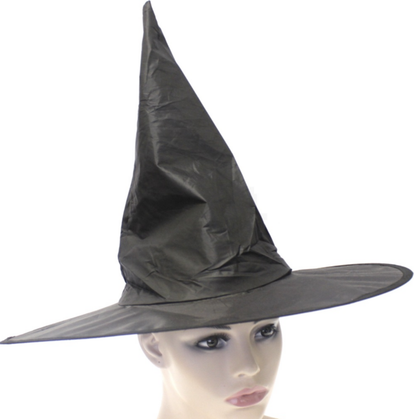 Fanno-Witch Hat Plain Black Halloween Costume Accessory for Women Dress Up Parties