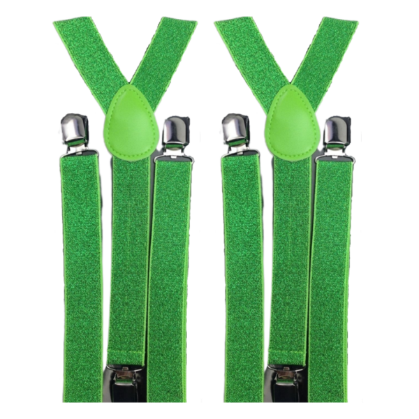 Fanno-Adjustable Men's Suspenders Braces Clip On Elastic Formal Wedding Slim Green