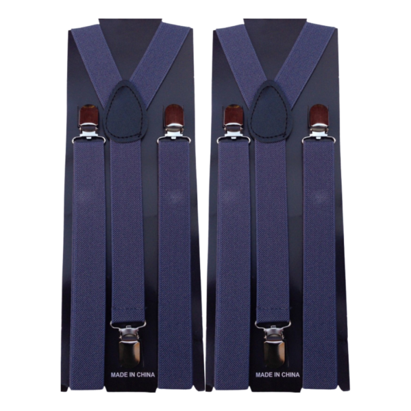 Fanno-Adjustable Men's Suspenders Braces Clip On Elastic Formal Wedding Slim Grey 2x