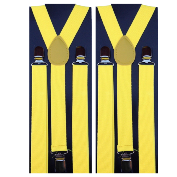 Fanno-Adjustable Men's Suspenders Braces Clip On Elastic Formal Wedding Slim 2x Pack