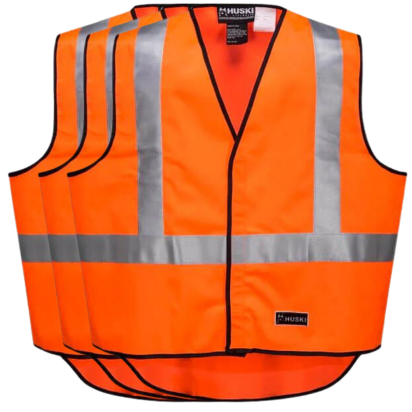 Fanno-High Visibility Patrol Vest with  Reflective Tape for Safety Workwear XL Orange