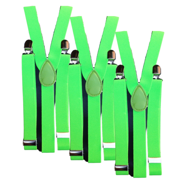 Fanno-Adjustable Men's Suspenders Braces Clip On Elastic Formal Wedding Slim Fit Green