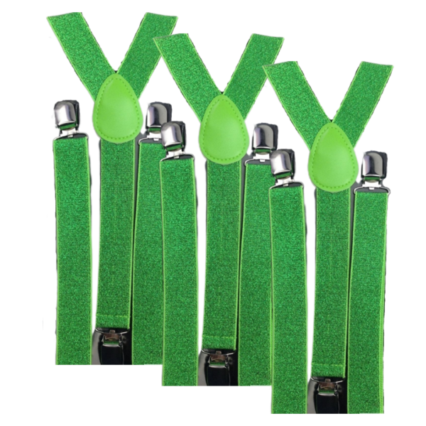 Fanno-Adjustable Men's Suspenders Braces Clip On Elastic Formal Wedding Slim Green