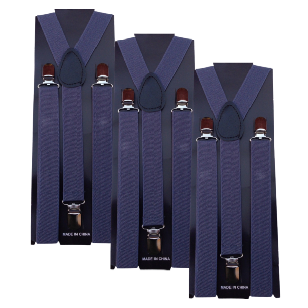 Fanno-Adjustable Men's Suspenders Braces Clip On Elastic Formal Wedding Slim Fit Grey