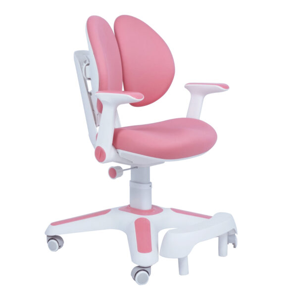 Fanno-Ergonomic Kids Study Desk and Chair Set Adjustable Height Pink for Children