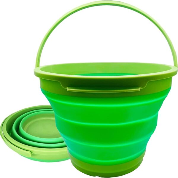 Fanno-7 Litre Collapsible Silicone Bucket for Home Camping Gardening Cleaning Green