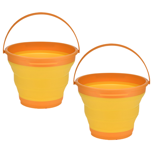 Fanno-7 Litre Foldable Collapsible Silicone Bucket for Camping Hiking and Cleaning Orange