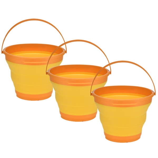 Fanno-7 Litre Collapsible Silicone Bucket for Camping Cleaning Gardening Storage Orange