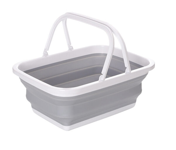 Fanno-Collapsible Laundry Basket with Handles Lightweight Foldable Storage Solution Grey White