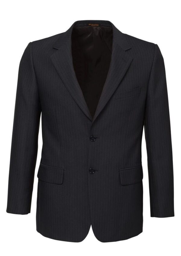 Fanno-Men's Single Breasted 2 Button Suit Jacket Cool Stretch Pinstripe Charcoal Work