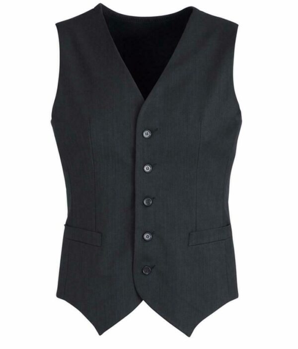 Fanno-Mens Peaked Vest Waistcoat with Knitted Back for Formal Events and Weddings