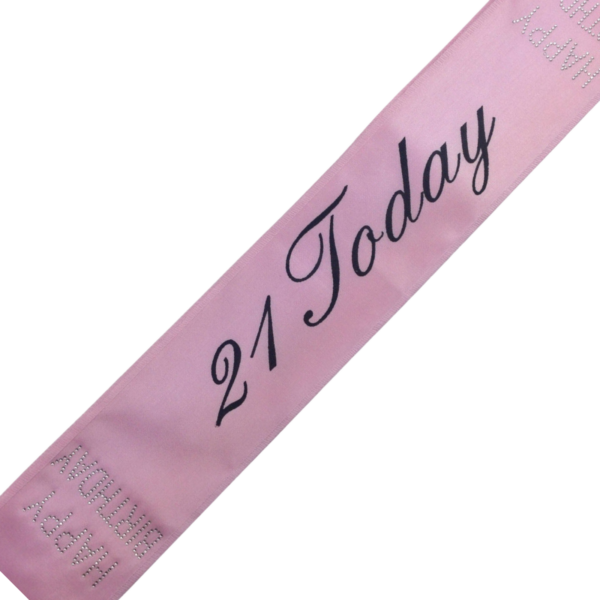 Fanno-21st Birthday Sash for Girls Night Out Party Celebration Bday Pink 29 Inches Long