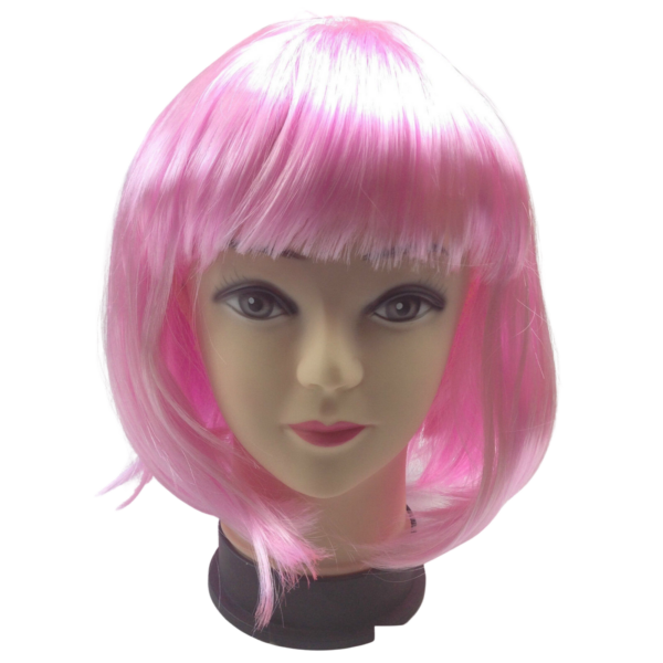 Fanno-Short Straight Bob Wig for Women Fancy Dress Cosplay Party Light Pink Hair