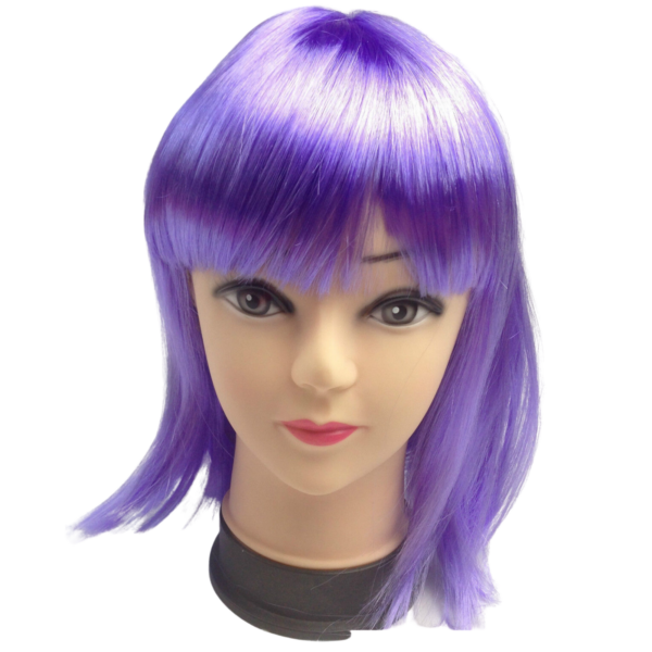 Fanno-Short Purple Bob Wig Costume for Women Party Cosplay Dress Up Fun