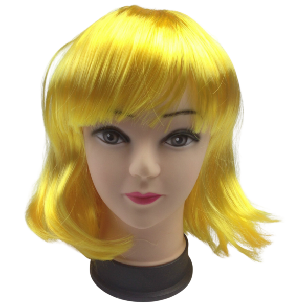 Fanno-Short Straight Bob Wig for Women Fancy Dress Cosplay Party Costume Yellow Hair