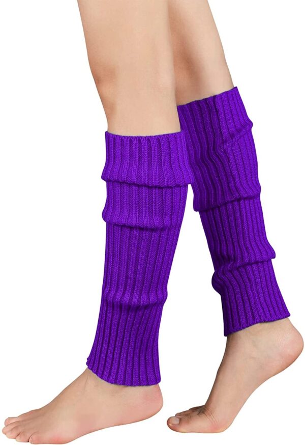 Fanno-Knitted Leg Warmers for Women 80s Dance Party Costume Winter Crochet Socks