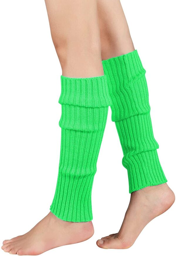 Fanno-Knitted Leg Warmers for Women 80s Dance Party Costume Neon Crochet Socks