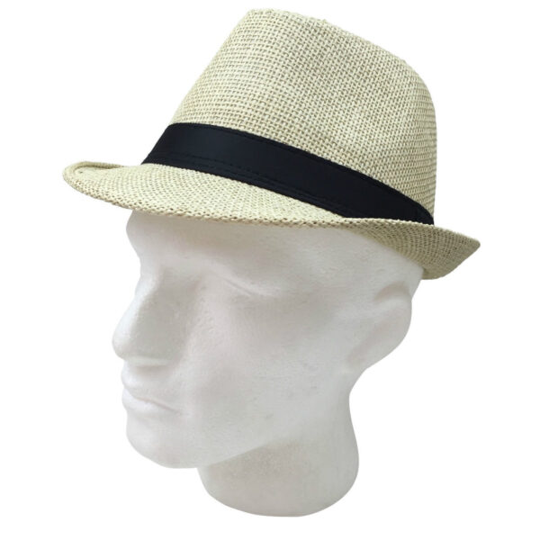 Fanno-Trilby Hat Fedora 100% Paper Straw Ideal for Parties Daily Wear Costume Cap