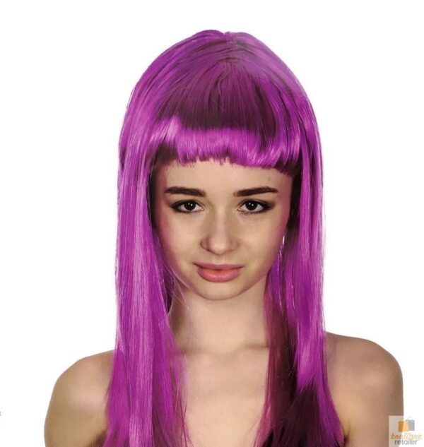 Fanno-Long Straight Wig for Party Costume Cosplay Fancy Dress 70cm Adjustable Fuchsia