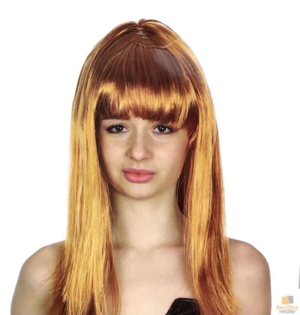 Fanno-Long Straight Wig for Party Costume Cosplay Fancy Dress 70cm Golden Brown Hair