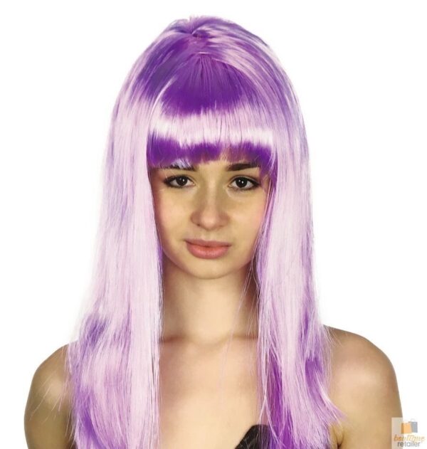 Fanno-Long Straight Wig for Party Costume Cosplay Fancy Dress 70cm Light Purple