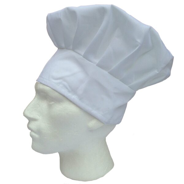 Fanno-Adult Chef's Hat White Cotton Blend Kitchen Cooking Cap for Baking and BBQ