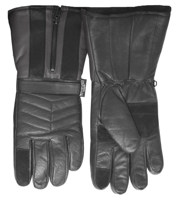 Fanno-Winter Motorbike Bike Waterproof Gloves Leather Motor Bicycle Motorcycle - Black - L