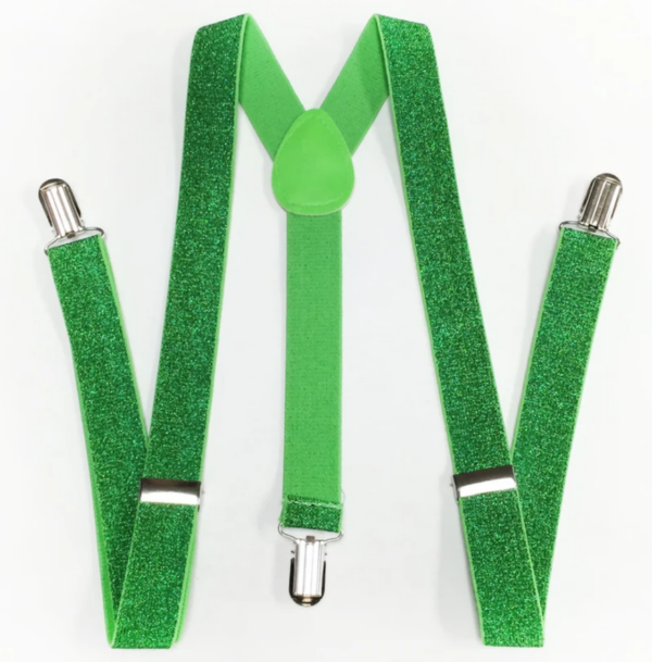 Fanno-Glitter Sparkle Suspenders Adjustable Y-Back Clip-On Braces for Men and Women