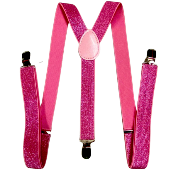 Fanno-Glitter Sparkle Suspenders Clip-On Elastic Y-Back Adjustable for Men and Women