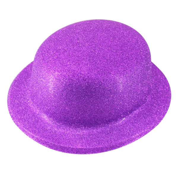 Fanno-Glitter Bowler Hat Fancy Party Costume Cap Fun Dress Up Sparkle for Adults