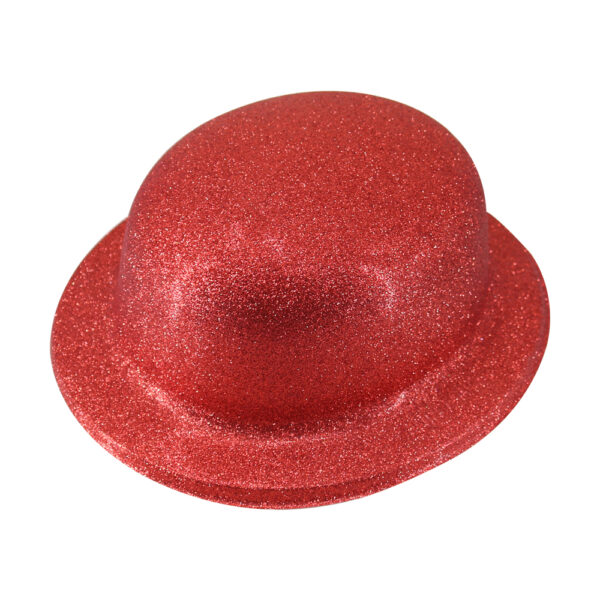 Fanno-Glitter Bowler Hat Fancy Party Costume Cap Fun Dress Up Sparkle for Adults