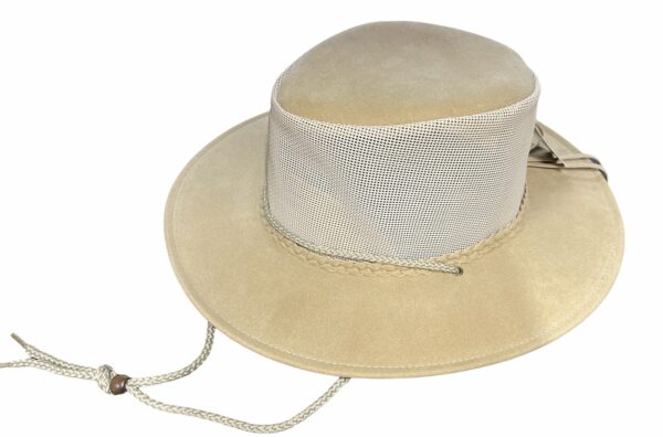 Fanno-Western Wide Brim Sun Hat for  Outback Breathable Stone Medium Size