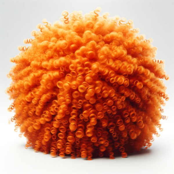 Fanno-Curly Afro Wig for Parties and Dress-Up Vibrant Orange One Size Fits All