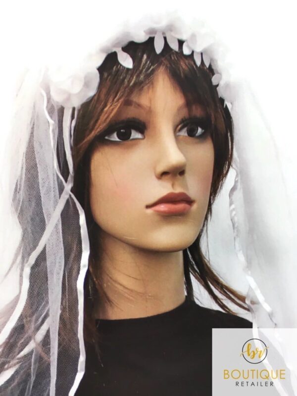 Fanno-Hen's Party Veil Headband White Bride To Be with Flowers for Bridal Shower Bachelorette