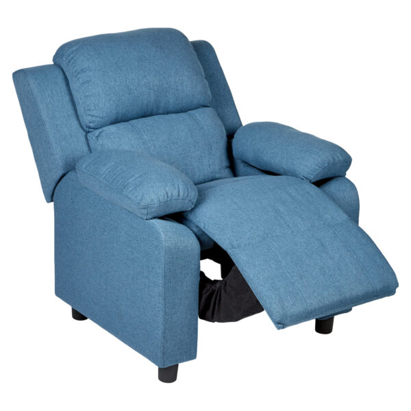 Fanno-Kids Recliner Chair Blue Plush Sofa for Living Room Bedroom Relaxation