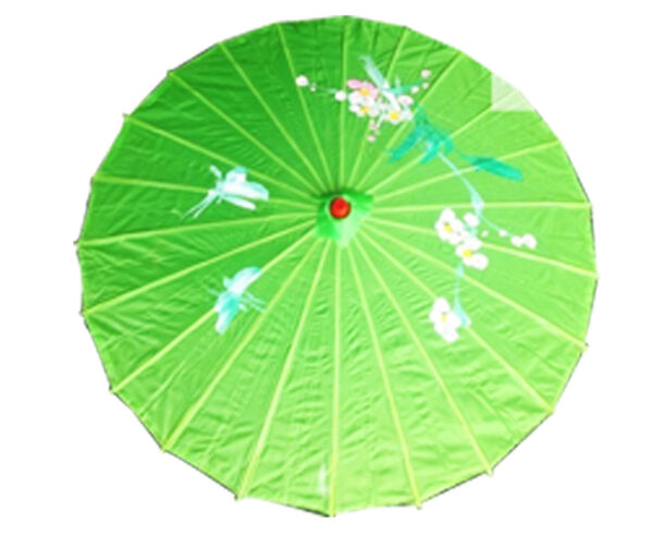 Fanno-Parasol Umbrella Bamboo Flower Pattern Fabric 80cm Diameter Classic Design Green