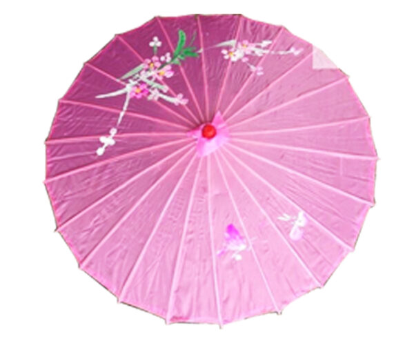 Fanno-Parasol Umbrella Bamboo Flower Pattern Fabric 80cm Diameter Classic Design Light Pink