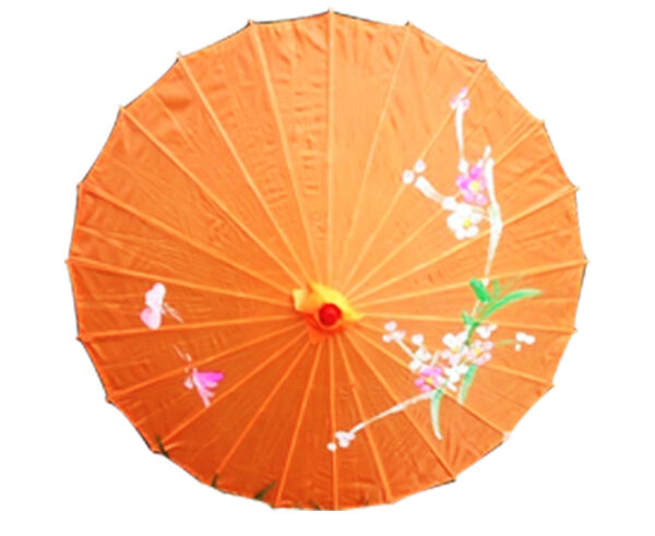 Fanno-Classic Parasol Umbrella Bamboo Flower Pattern 80cm Diameter Outdoor Sunshade