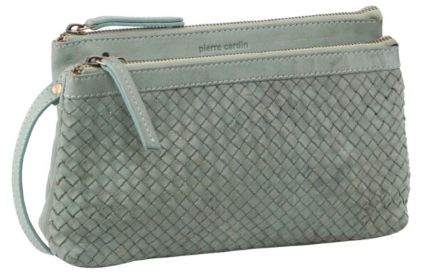 Fanno-Woven Ladies Crossbody Clutch Bag with Adjustable Strap and Multiple Pockets Mint