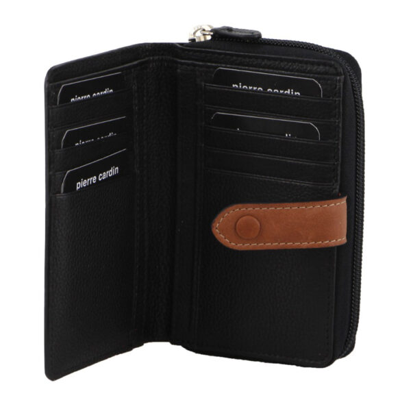 Fanno-Bi-Fold Leather Wallet with RFID Protection Credit Card Slots and Zip Compartment