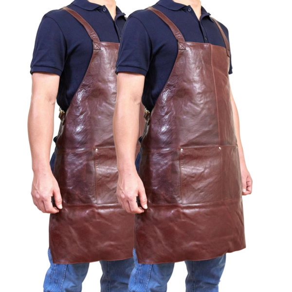 Fanno-2x Professional Leather Apron with Pockets Adjustable Straps for Chefs Barbers